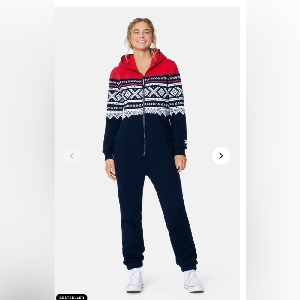 SOLD - NWOT $229 OnePiece Marius XXS Hoodie Jumpsuit Red Blue Norwegian